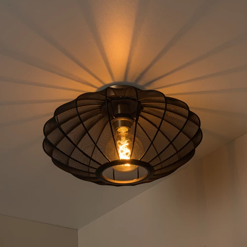 Lucide CORINA - Lámpara de techo - Ø 40 cm - 1xE27 - Negro - ambiente 1
